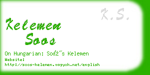 kelemen soos business card